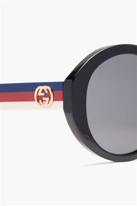 gucci leather wrap sunglasses|gucci round frame acetate sunglasses.